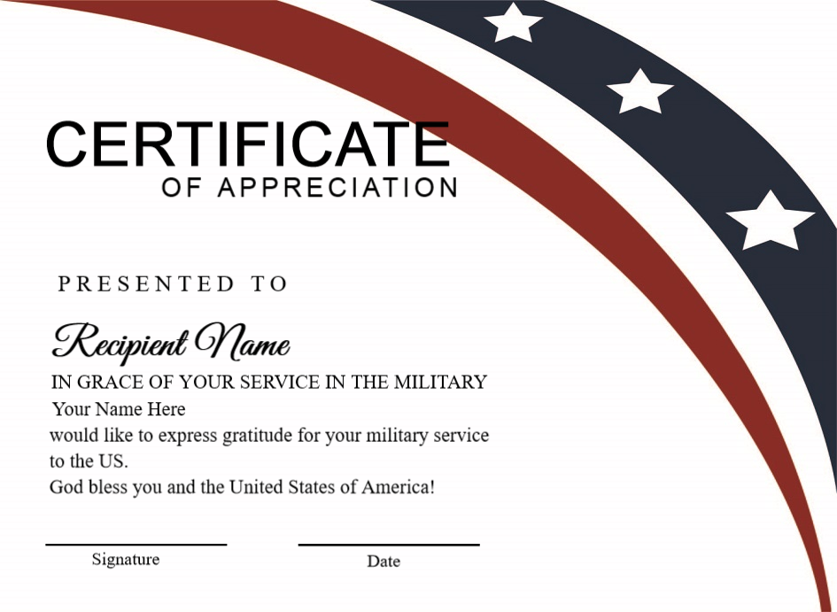Flagcertifacte Example Editable Simple American Flag Certificate | Customizable Certification ...