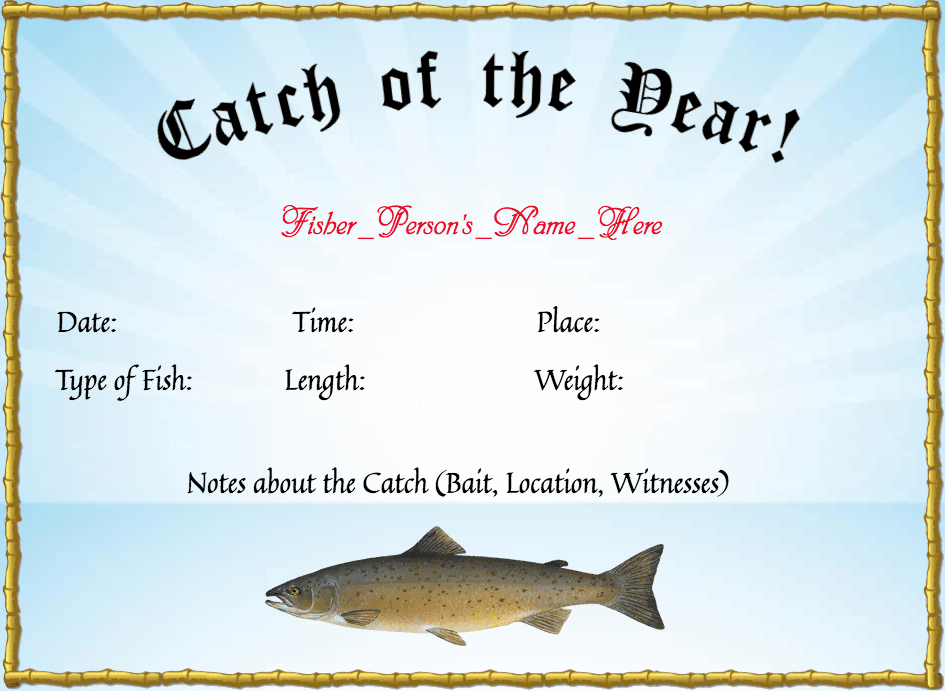 Great Catch Award Certificate Templates – GOQN